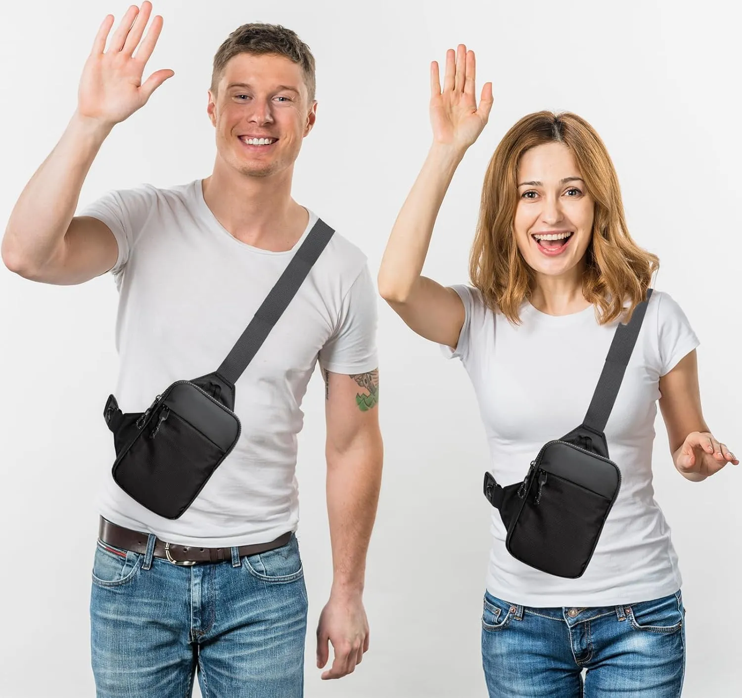 Mini Sling Bag for Men Women, Crossbody Waterproof Trendy Shoulder Cell Phone Chest Bag for Travel Work Gym