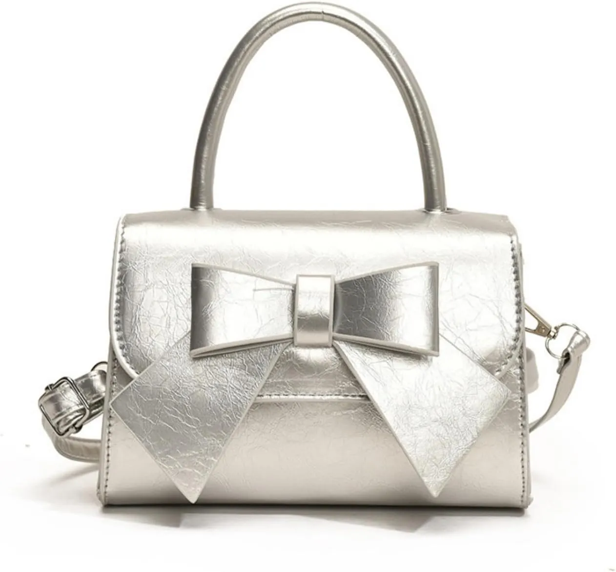 Mini Top Handle PU Flap Bag for Women - Elegant Bow Decor, Lightweight & Stylish Handbag