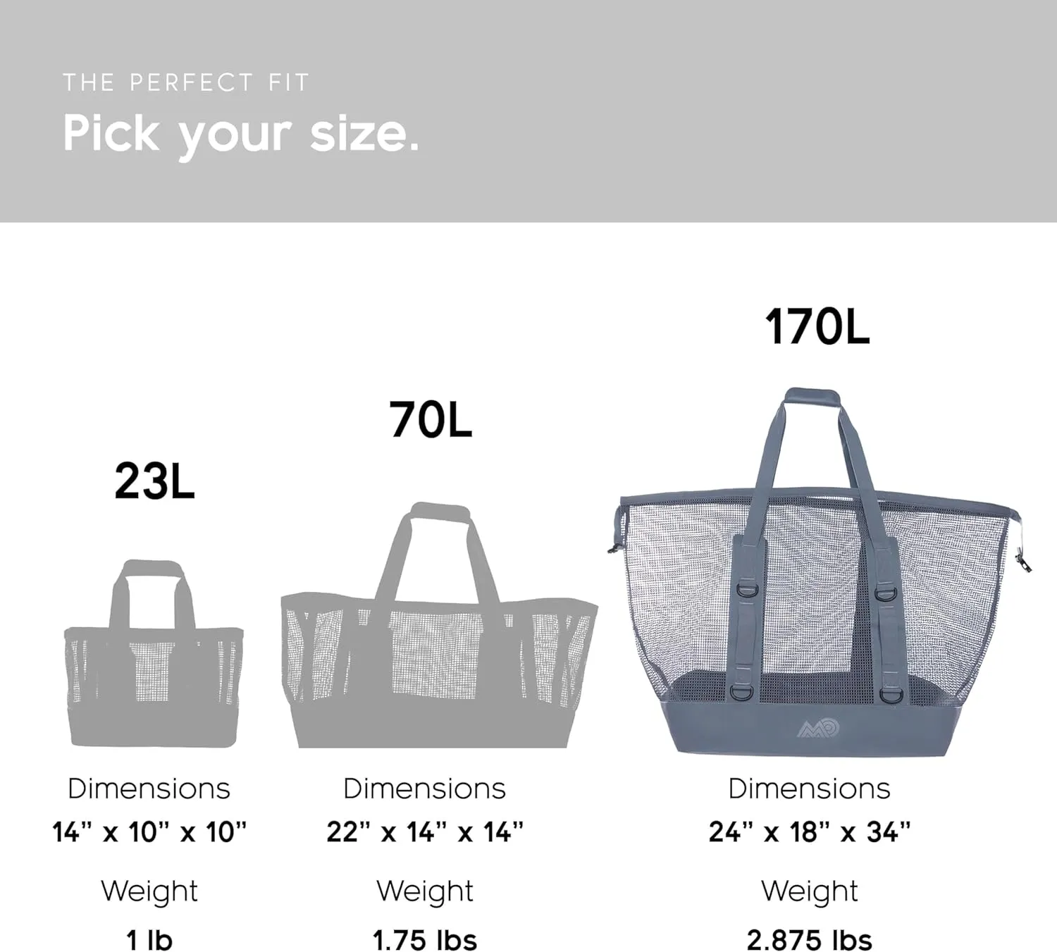 MISSION Boat Gear CASSI Heavy-Duty Outdoor Tote and Waterproof Marine-Grade Mesh Boat Bags