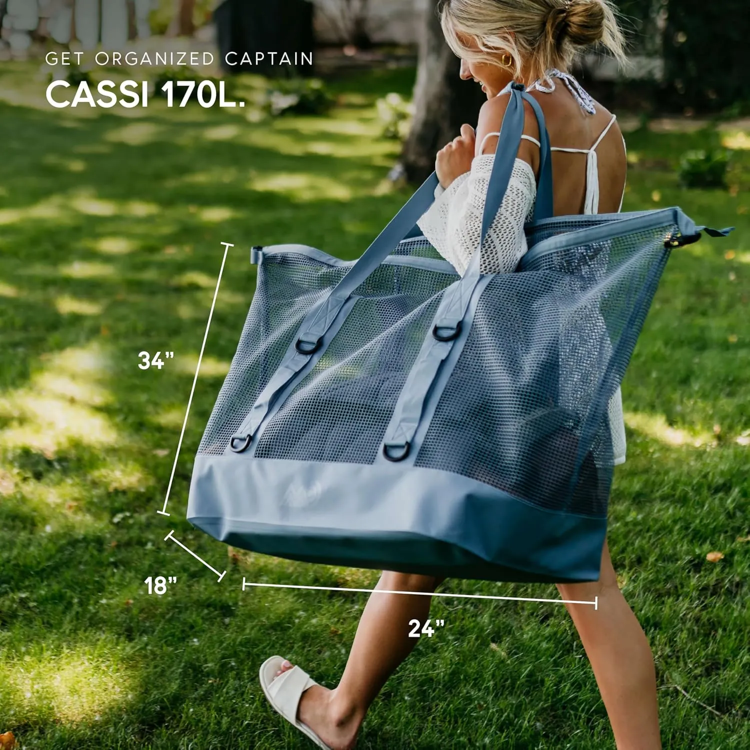 MISSION Boat Gear CASSI Heavy-Duty Outdoor Tote and Waterproof Marine-Grade Mesh Boat Bags