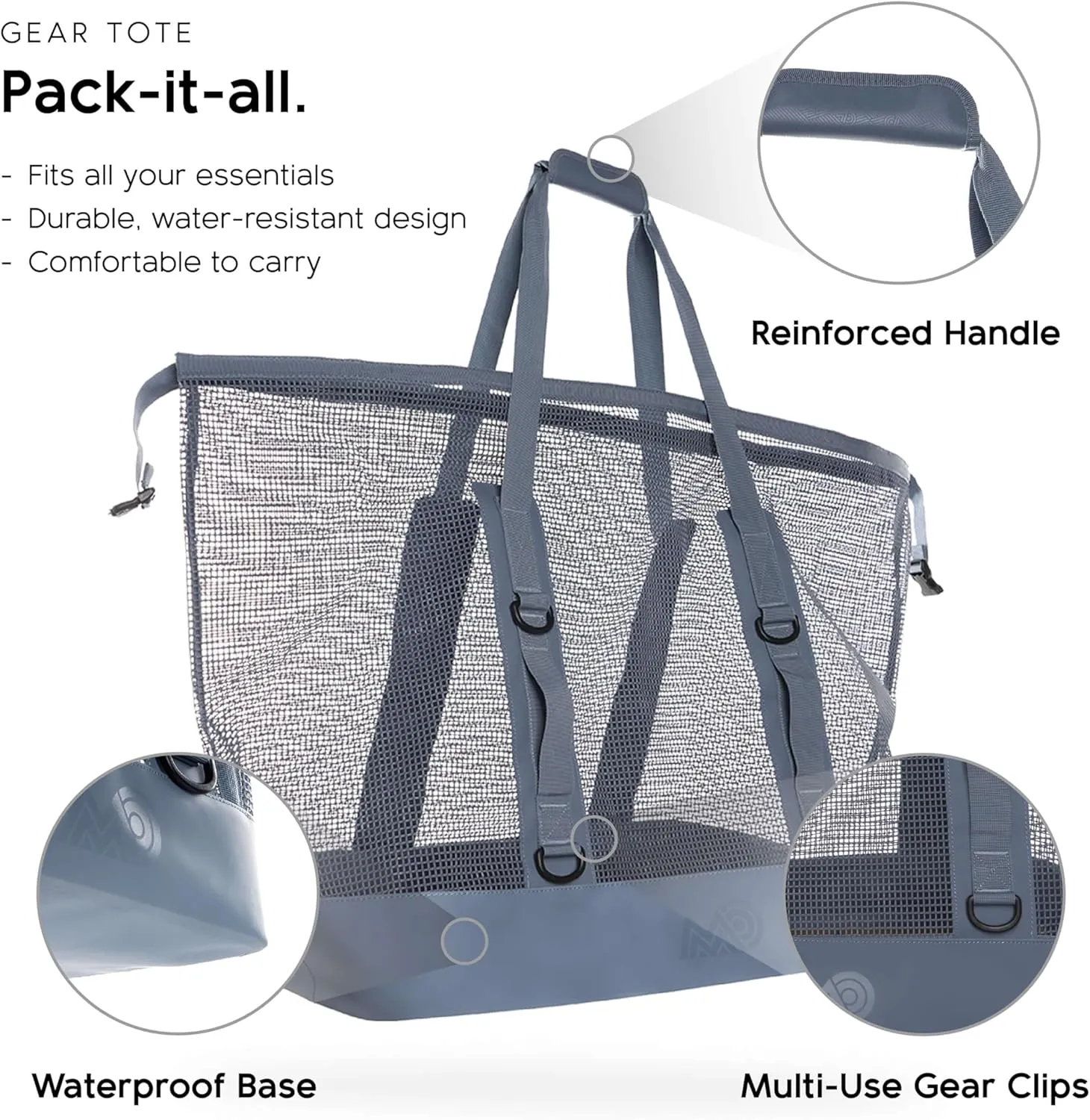 MISSION Boat Gear CASSI Heavy-Duty Outdoor Tote and Waterproof Marine-Grade Mesh Boat Bags