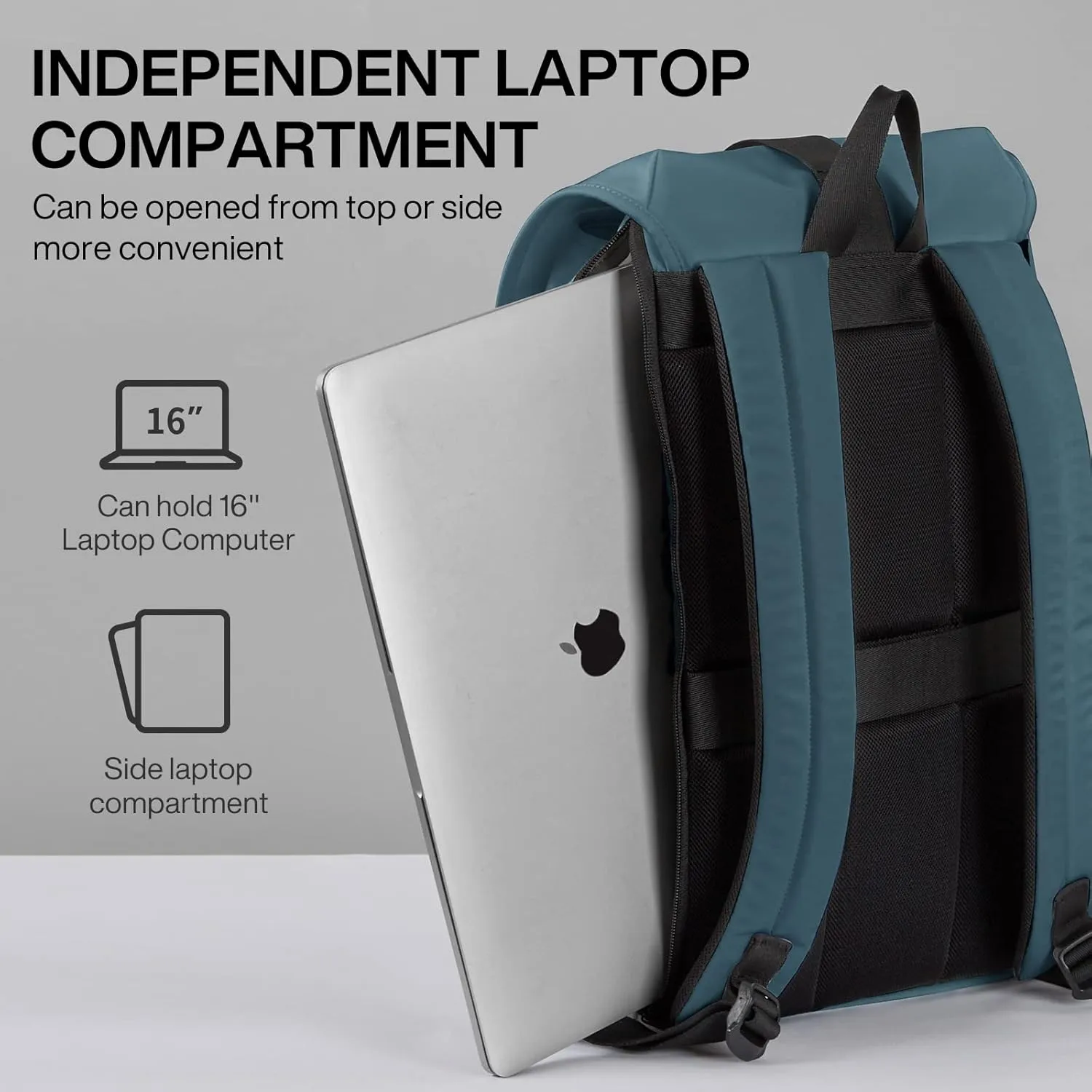 mixi Travel Laptop Backpack for Women & Men Carry On Backpack fits 16'' Laptop, Waterproof Lightweight Casual Weekender Bags Rucksack,17 Inch, Abyssal Green