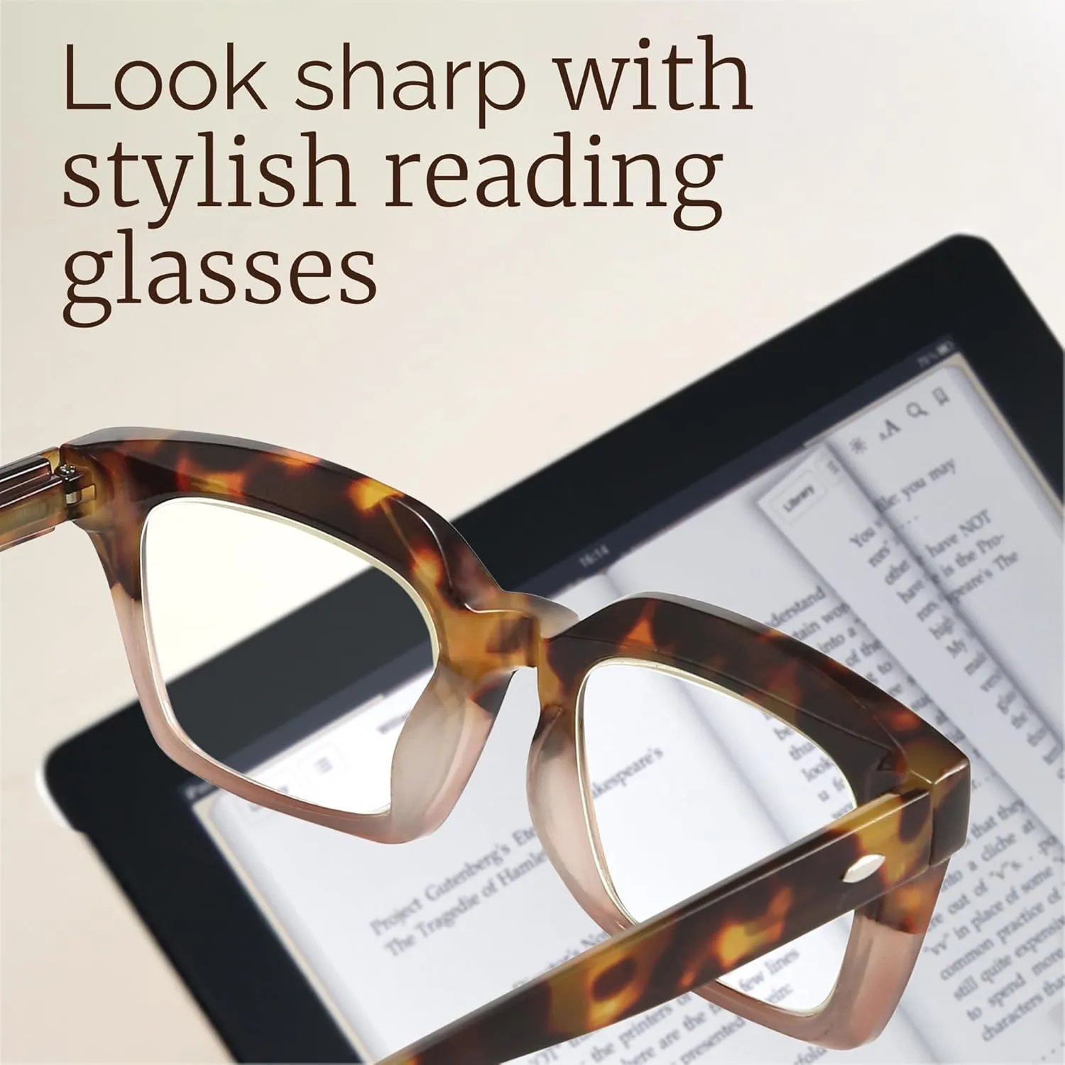 miyya Oprah Style Reading Glasses for Women, Cheaters Eyeglasses, Oversized Blue Light Readers, Fashion Eye Glasses