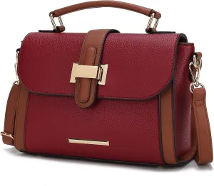 MKF Collection Satchel for Women - Vegan Leather Shoulder Bag With Top Handle, Crossbody Handbag Purse By Mia K