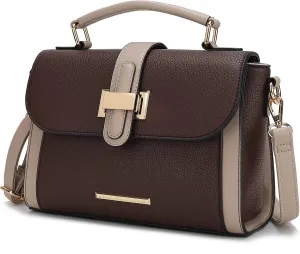 MKF Collection Satchel for Women - Vegan Leather Shoulder Bag With Top Handle, Crossbody Handbag Purse By Mia K