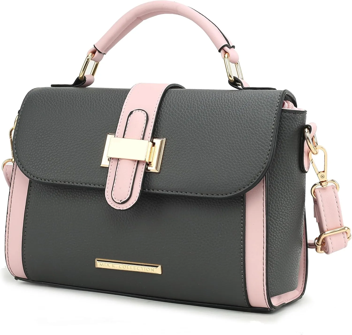 MKF Collection Satchel for Women - Vegan Leather Shoulder Bag With Top Handle, Crossbody Handbag Purse By Mia K