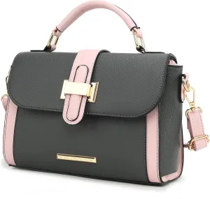 MKF Collection Satchel for Women - Vegan Leather Shoulder Bag With Top Handle, Crossbody Handbag Purse By Mia K