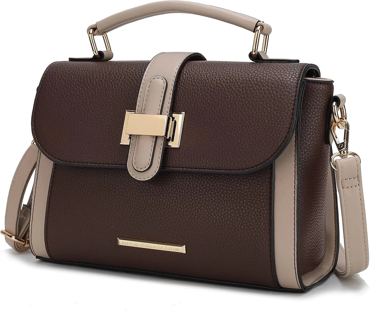 MKF Collection Satchel for Women - Vegan Leather Shoulder Bag With Top Handle, Crossbody Handbag Purse By Mia K