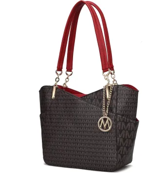 MKF Collection Signature Tote Bag for Women, Shoulder bag Vegan Leather Top-Handle Handbag Purse