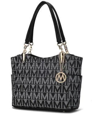 MKF Collection Signature Tote Bag for Women, Shoulder bag Vegan Leather Top-Handle Handbag Purse