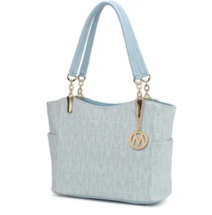 MKF Collection Signature Tote Bag for Women, Shoulder bag Vegan Leather Top-Handle Handbag Purse