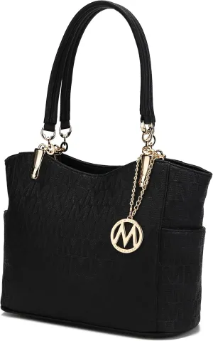 MKF Collection Signature Tote Bag for Women, Shoulder bag Vegan Leather Top-Handle Handbag Purse