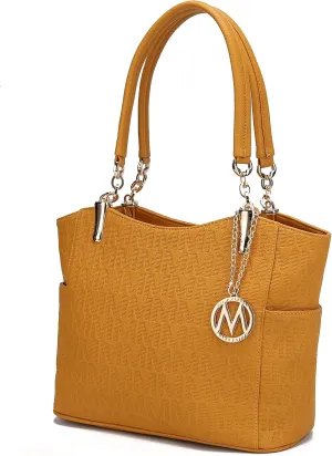 MKF Collection Signature Tote Bag for Women, Shoulder bag Vegan Leather Top-Handle Handbag Purse