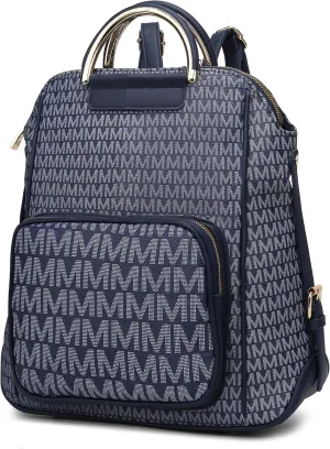 MKF Collection Signature Women Backpack, Vegan Leather Travel Bag Top-Handle Fashion Business Work Bag by Mia K