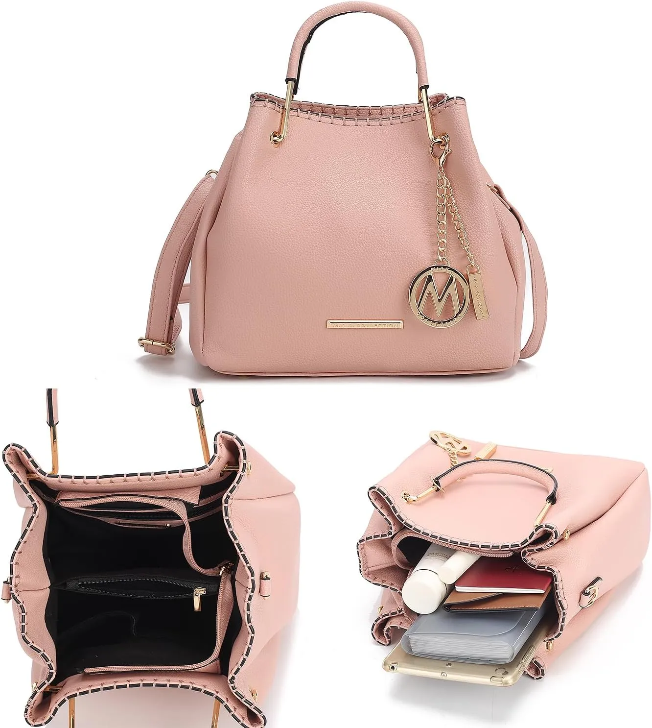 MKF Collection Tote Bag for Women, Vegan Leather Top-Handle Shoulder Bag Handbag Purse by Mia K