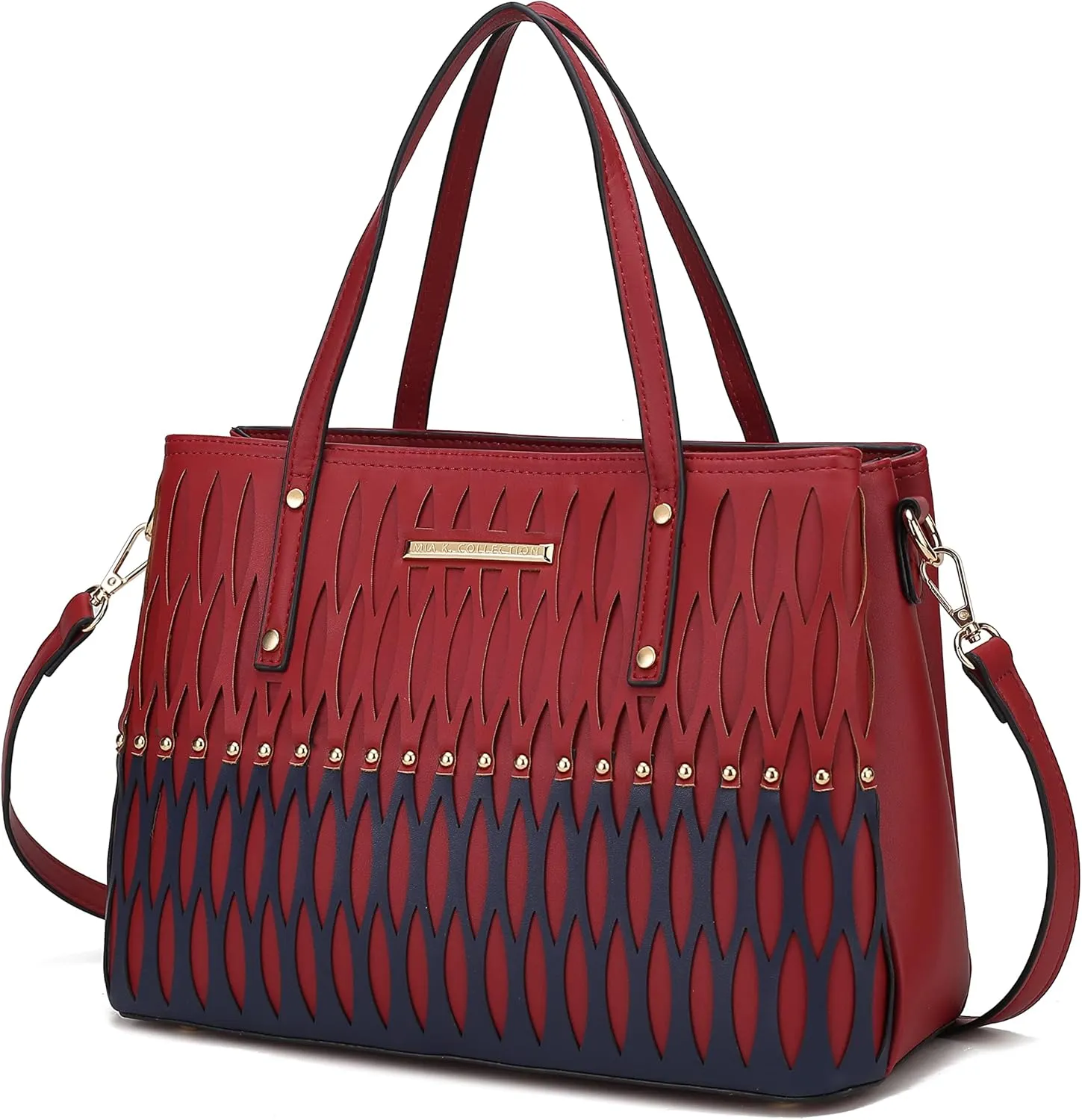 MKF Collection Tote Handbag for Women - Top-Handle Color Block Vegan Leather Purse