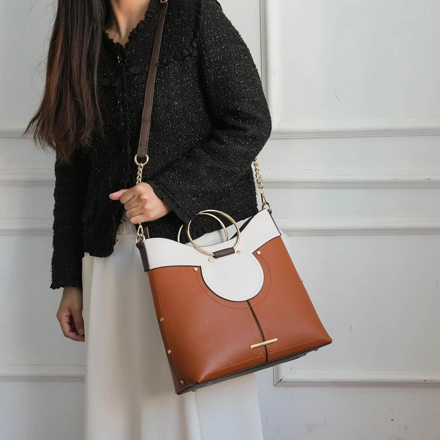 MKF Collection Women's Satchel Bag,Vegan Leather Top Handle Shoulder Bag Handbag Purse by Mia K