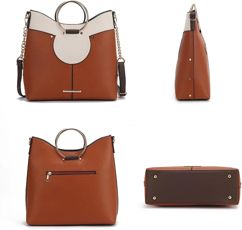 MKF Collection Women's Satchel Bag,Vegan Leather Top Handle Shoulder Bag Handbag Purse by Mia K