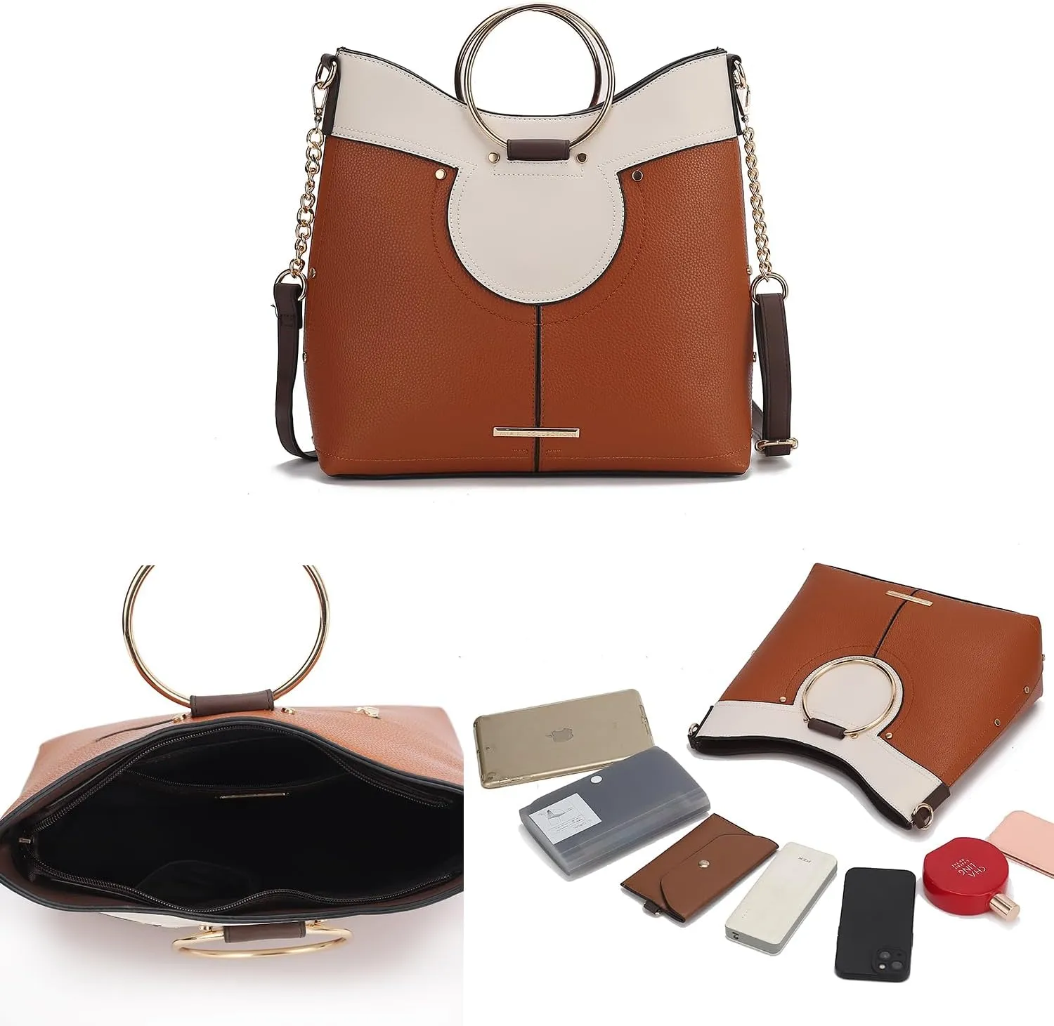 MKF Collection Women's Satchel Bag,Vegan Leather Top Handle Shoulder Bag Handbag Purse by Mia K