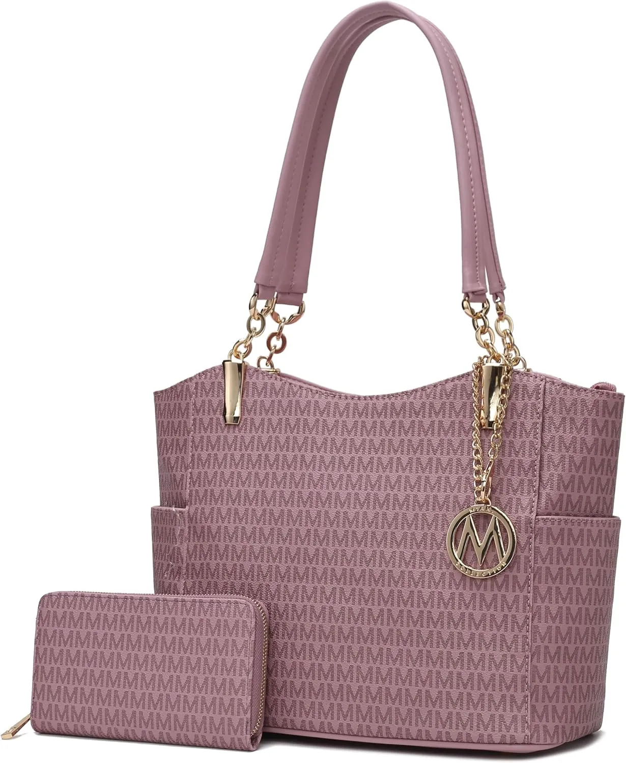 MKF Shoulder Bag for Women & Wallet Purse Set: PU Leather Tote Handbag – Top-Handle Stylish Satchel Pocketbook