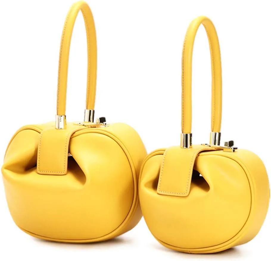 Mn&Sue Fashion Designer Women's Genuine Leather Top Handle Handbag Evening Bag Party Prom Wedding Purse