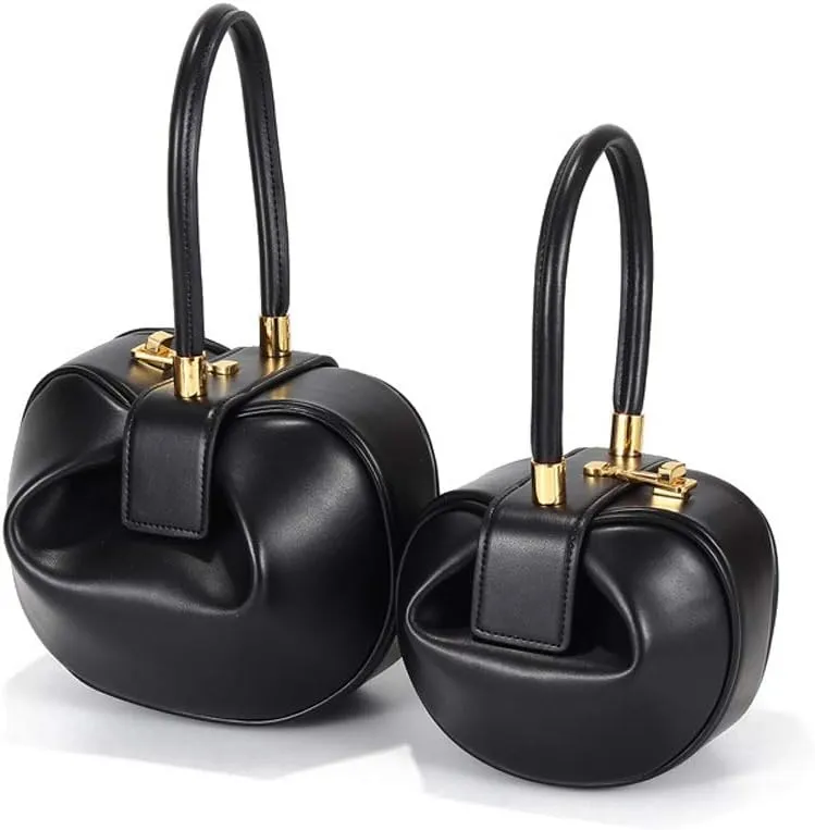 Mn&Sue Fashion Designer Women's Genuine Leather Top Handle Handbag Evening Bag Party Prom Wedding Purse