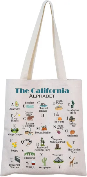 MNIGIU California Canvas Tote Bag - Eco-Friendly Reusable Welcome Bag