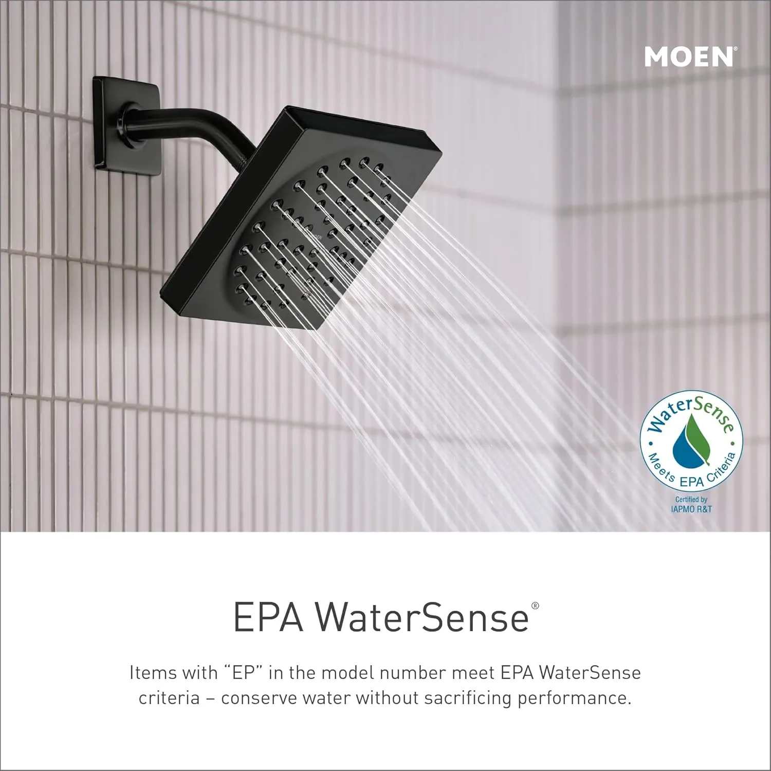 Moen Brantford Oil Rubbed Bronze Shower Trim Kit, featuring Eco-Performance Wide Rain Shower Head and Traditional Shower Lever Handle, (Posi-Temp Valve Required), T2252EPORB