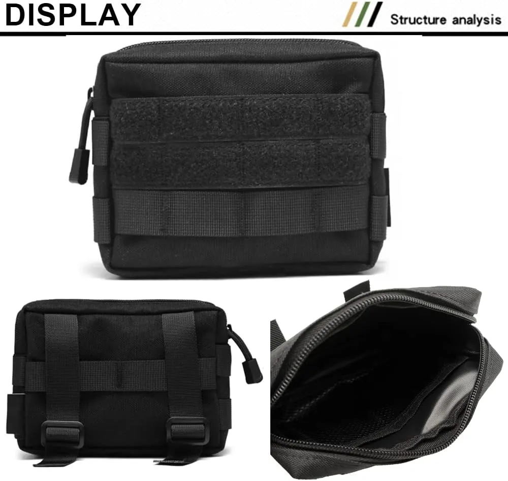 Molle Pouches, Tactical Admin Pouch Compact EDC Utility Gadget Gear Pouch Military Carry Accessory Belt Hanging Waist Bag