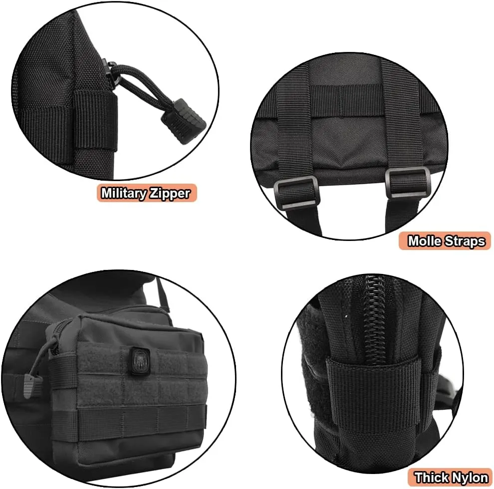 Molle Pouches, Tactical Admin Pouch Compact EDC Utility Gadget Gear Pouch Military Carry Accessory Belt Hanging Waist Bag