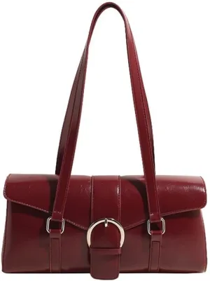 Molodo PU Leather Shoulder Bag for Women Vintage Tote Handbag Purses Trendy Underarm Bag Soft Top Handle Bag Satchel Bag