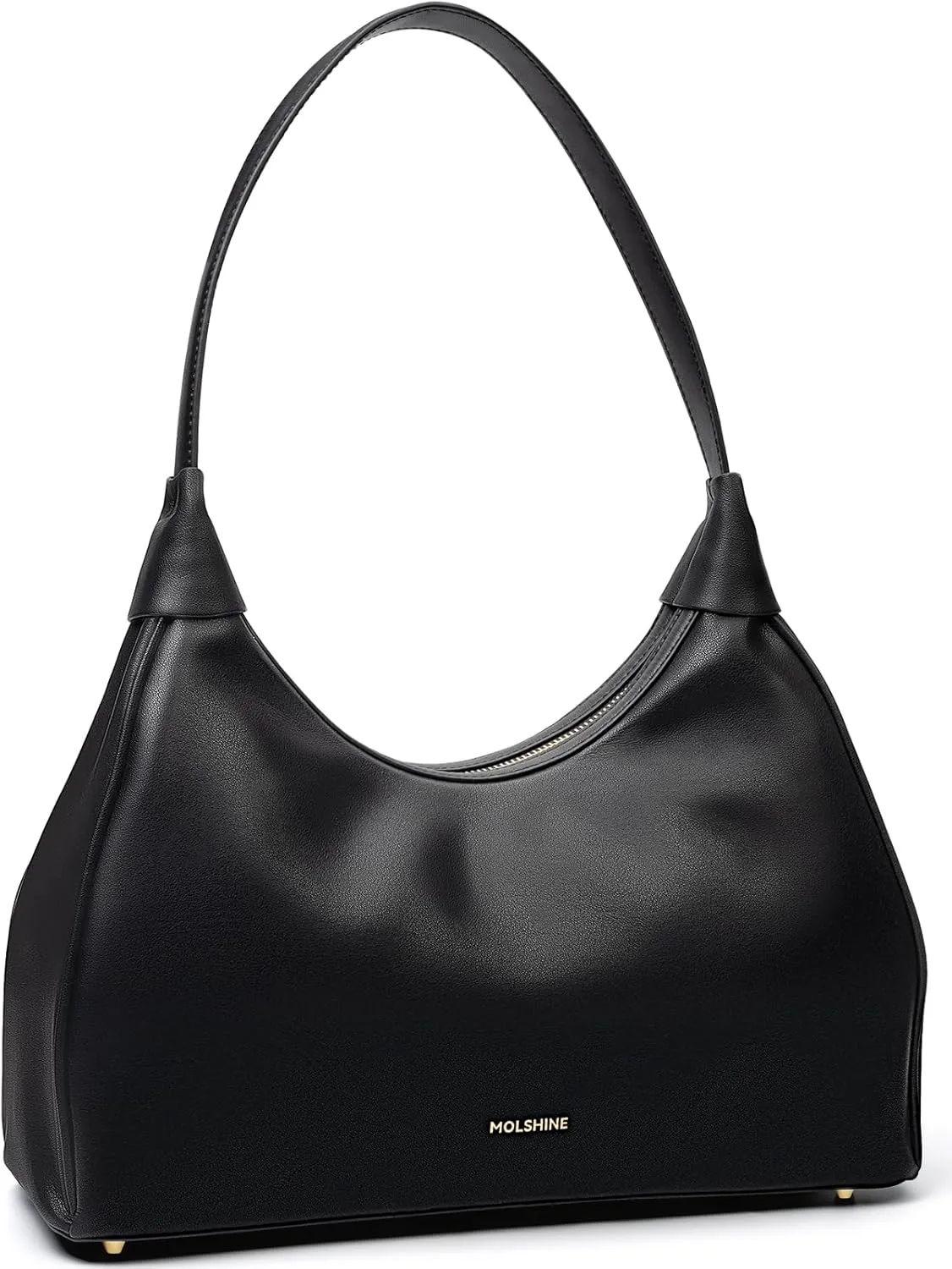 molshine Genuine Leather Crescent Handbag, Hobo Shoulder Bag, Armpit Bag, Party Clutch Purse for Women Lady Model