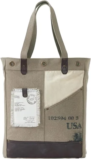 Mona B. Recycled Upcycled Tahoe Tote and Atlas Crossbody Canvas with Vegan Leather Trim (Tahoe-Tote)