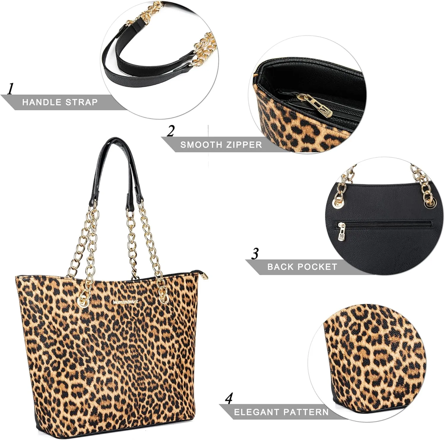 Montana West Tote Bag for Women Chain Top-handle Handbags