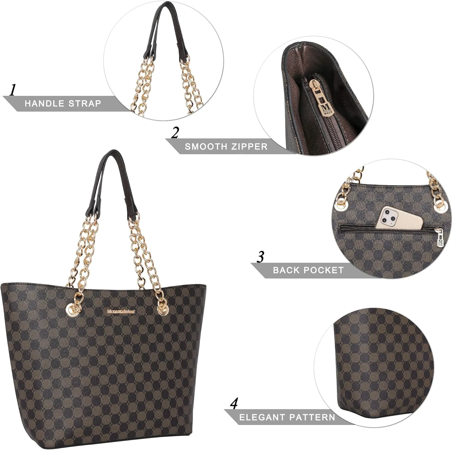 Montana West Tote Bag for Women Chain Top-handle Handbags