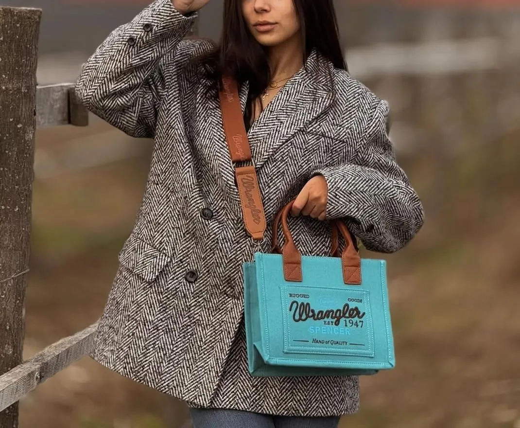Montana West Wrangler Tote Bag for Women Retro Canvas Top Handle Purses and Handbags