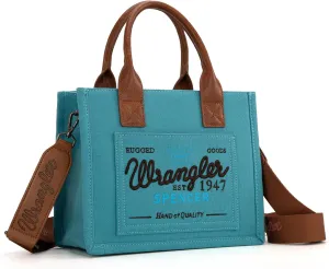 Montana West Wrangler Tote Bag for Women Retro Canvas Top Handle Purses and Handbags