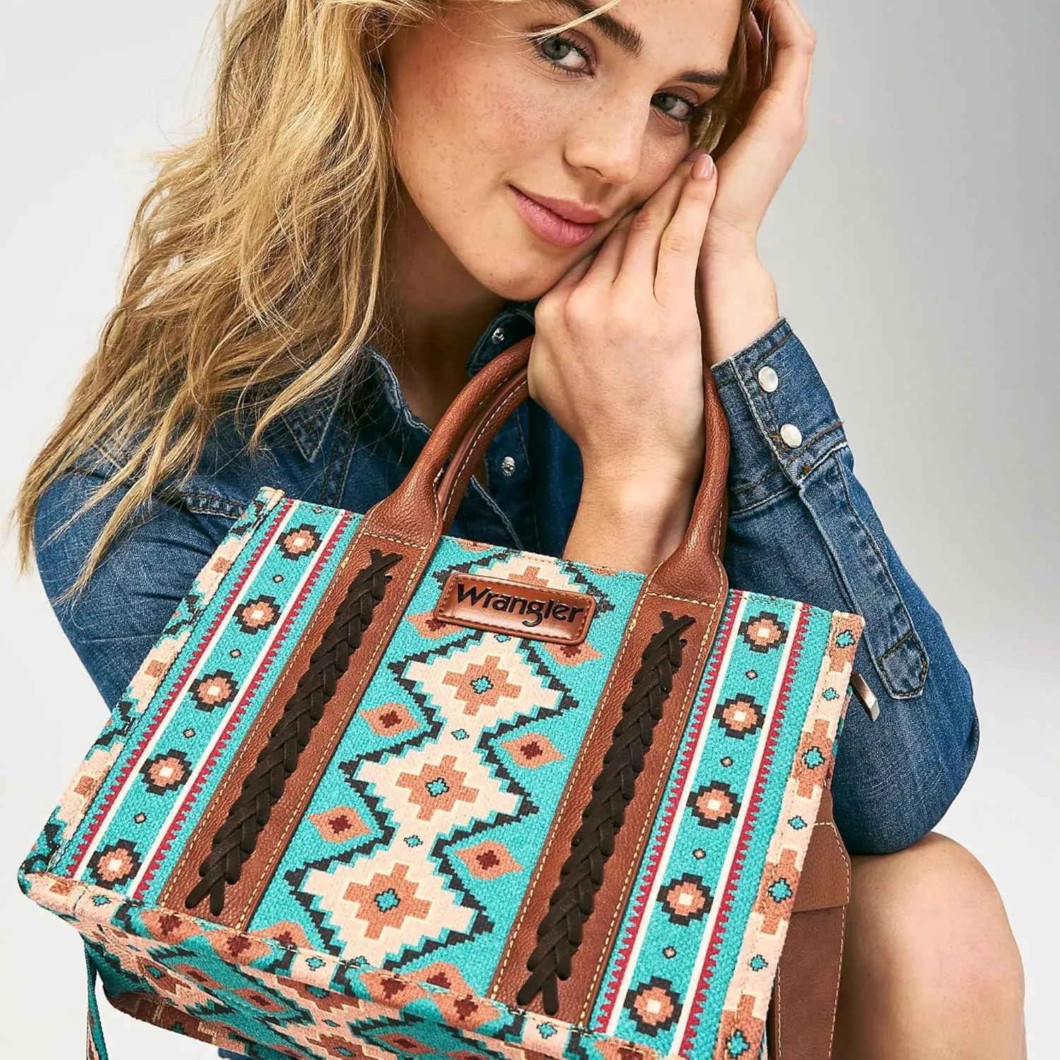 Montana West Wrangler Tote Bag for Women Western Shoulder Purses Boho Aztec Satchel Handbags