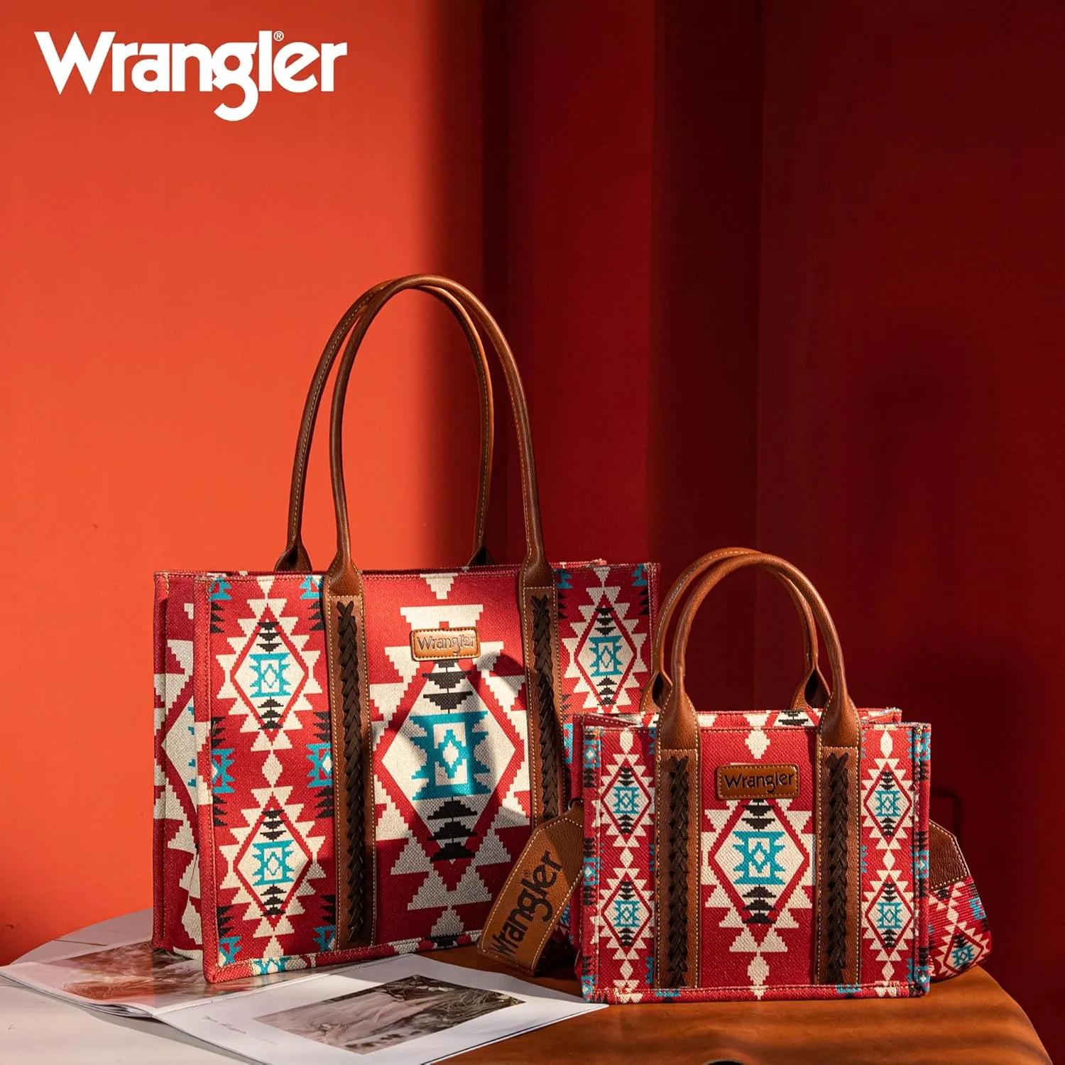 Montana West Wrangler Tote Bag for Women Western Shoulder Purses Boho Aztec Satchel Handbags