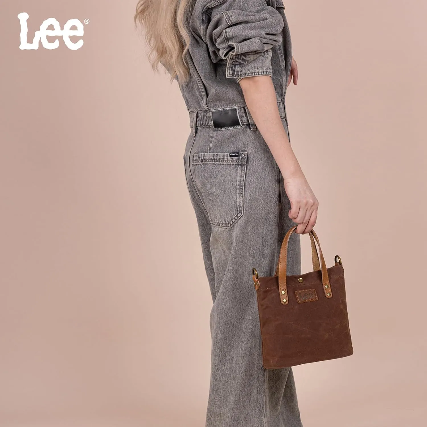 Montana West x Lee Tote Bag for Women Waxed Canvas Top Handle Handbags with Leather Handle and Strap