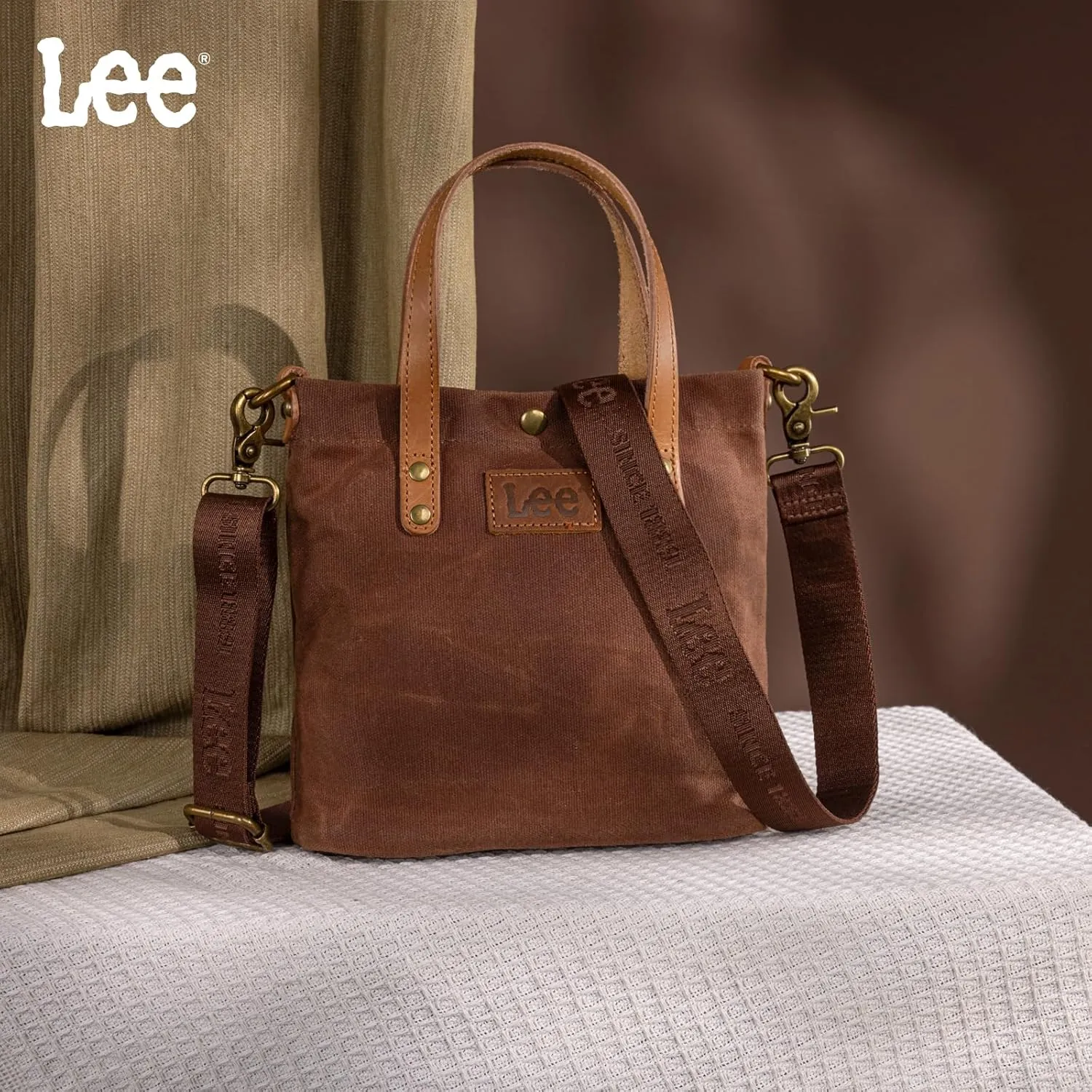 Montana West x Lee Tote Bag for Women Waxed Canvas Top Handle Handbags with Leather Handle and Strap