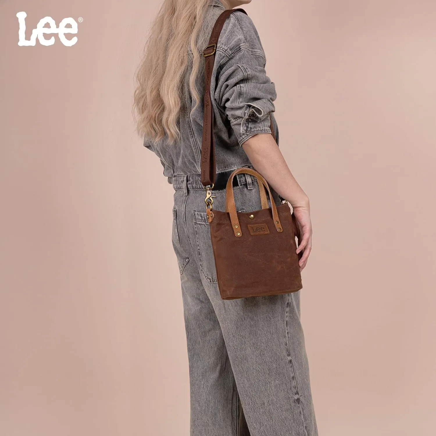 Montana West x Lee Tote Bag for Women Waxed Canvas Top Handle Handbags with Leather Handle and Strap