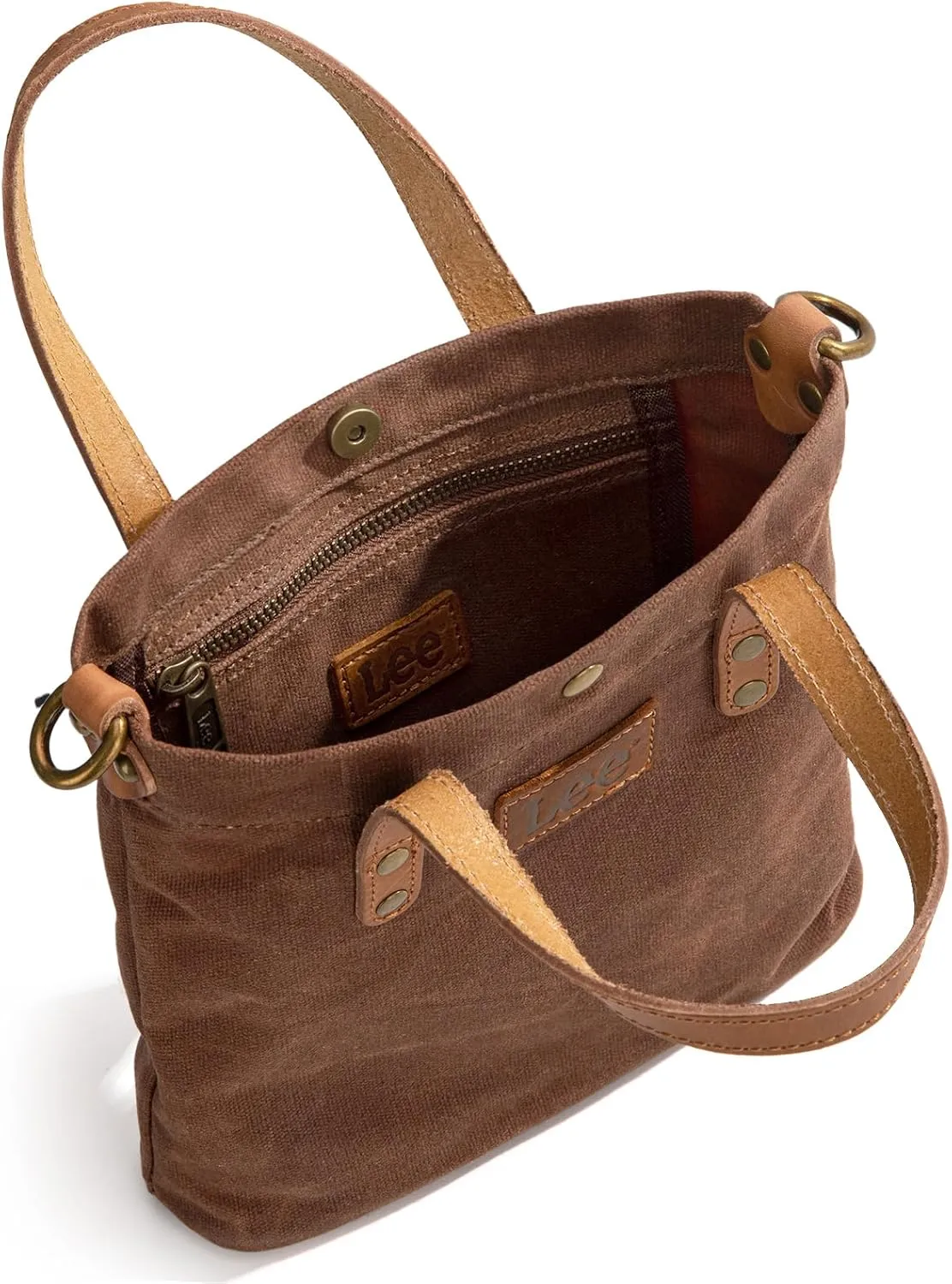 Montana West x Lee Tote Bag for Women Waxed Canvas Top Handle Handbags with Leather Handle and Strap