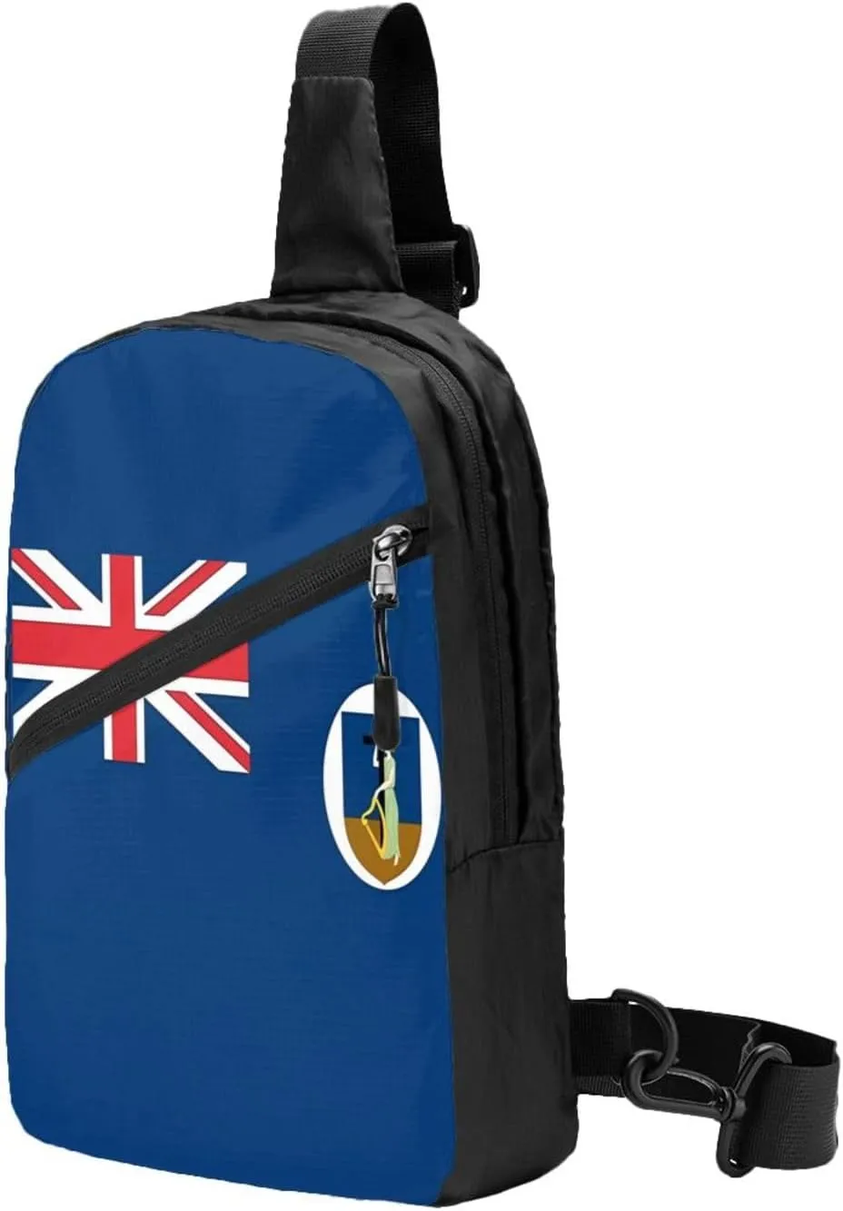 Montserrat Flag Crossbody Bag Portable Sling Bags Foldable Chest Daypack Reusable Sports Shoulder Backpack Diagonally Casual Rucksack Travel Bag