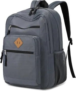 MOONBABY School Backpack Large Casual Book Bag Lightweight Back Pack fits 15.6 Inch Laptop for High School College Travel Work, Grey