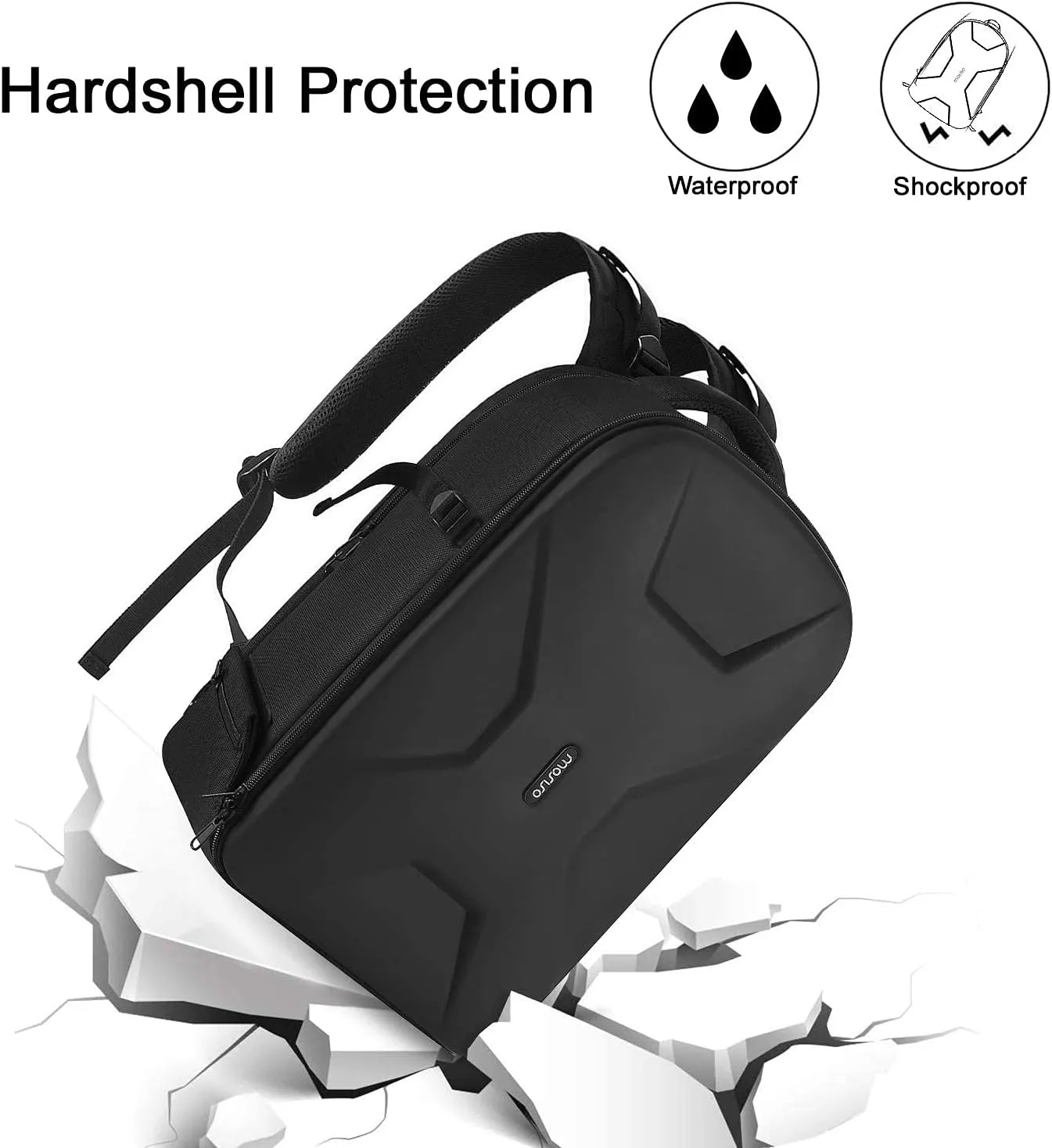 MOSISO Camera Backpack, DSLR/SLR/Mirrorless Photography Camera Bag 15-16 inch Waterproof Hardshell Case with Tripod Holder&Laptop Compartment Compatible with Canon/Nikon/Sony, Black