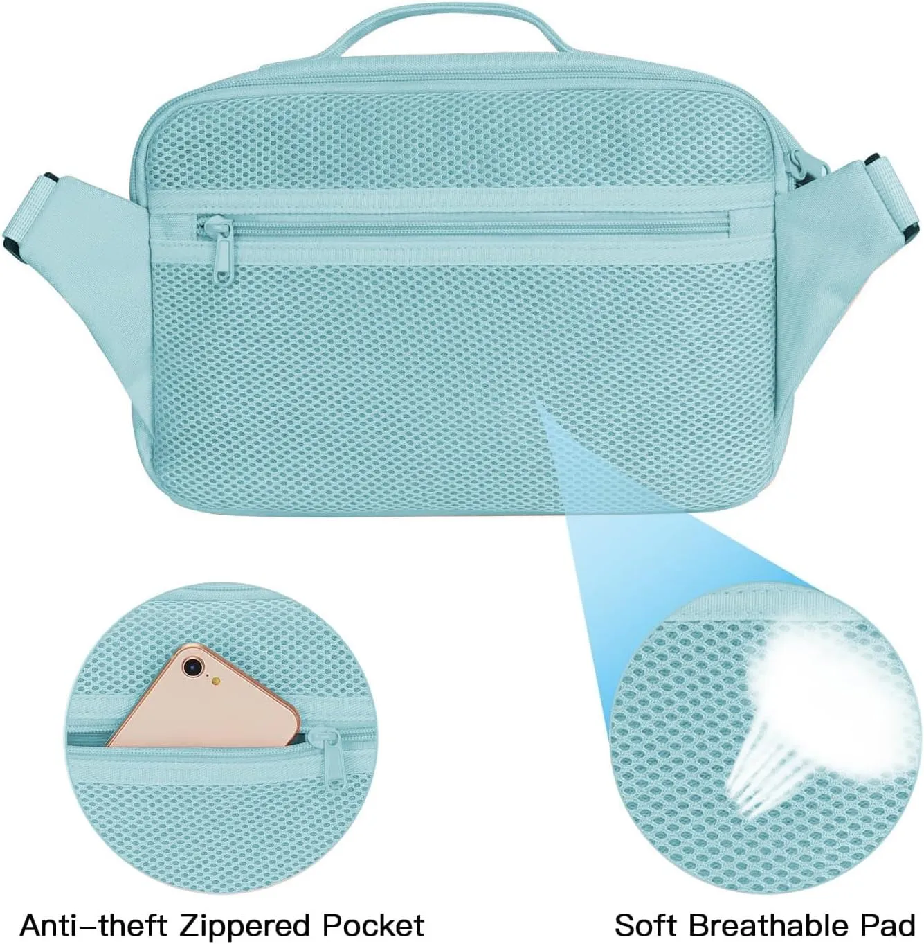 MOSISO Camera Shoulder Bag Case Crossbody Sling Purse, DSLR/SLR/Mirrorless Compact Padded Photography Handbag with Rain Cover Compatible with Canon/Nikon/Sony Cameras and Lenses, Air Blue