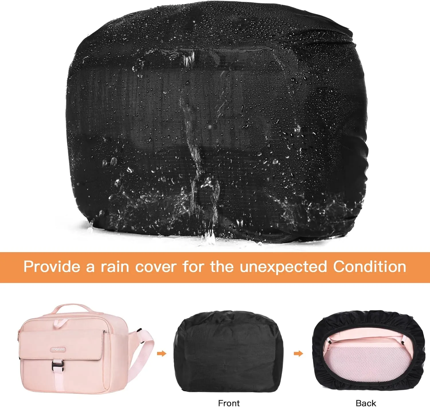 MOSISO Camera Shoulder Bag Case Crossbody Sling Purse, DSLR/SLR/Mirrorless Compact Padded Photography Handbag with Rain Cover Compatible with Canon/Nikon/Sony Cameras and Lenses, Pink