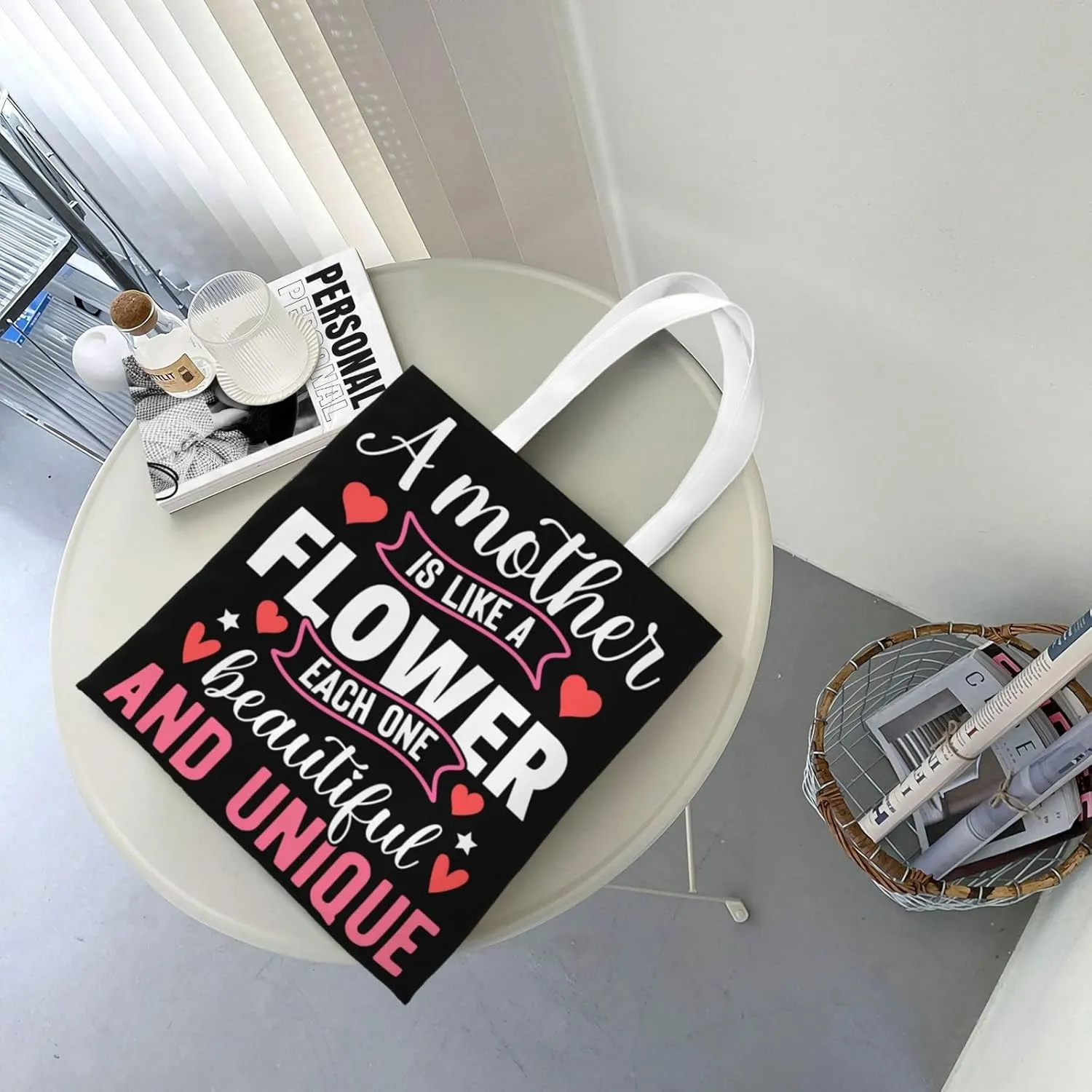 Mother Of A Princess Mother's Day Canvas Tote Bag for Women Reusable Grocery Shoulder Bags Shopping Handbags