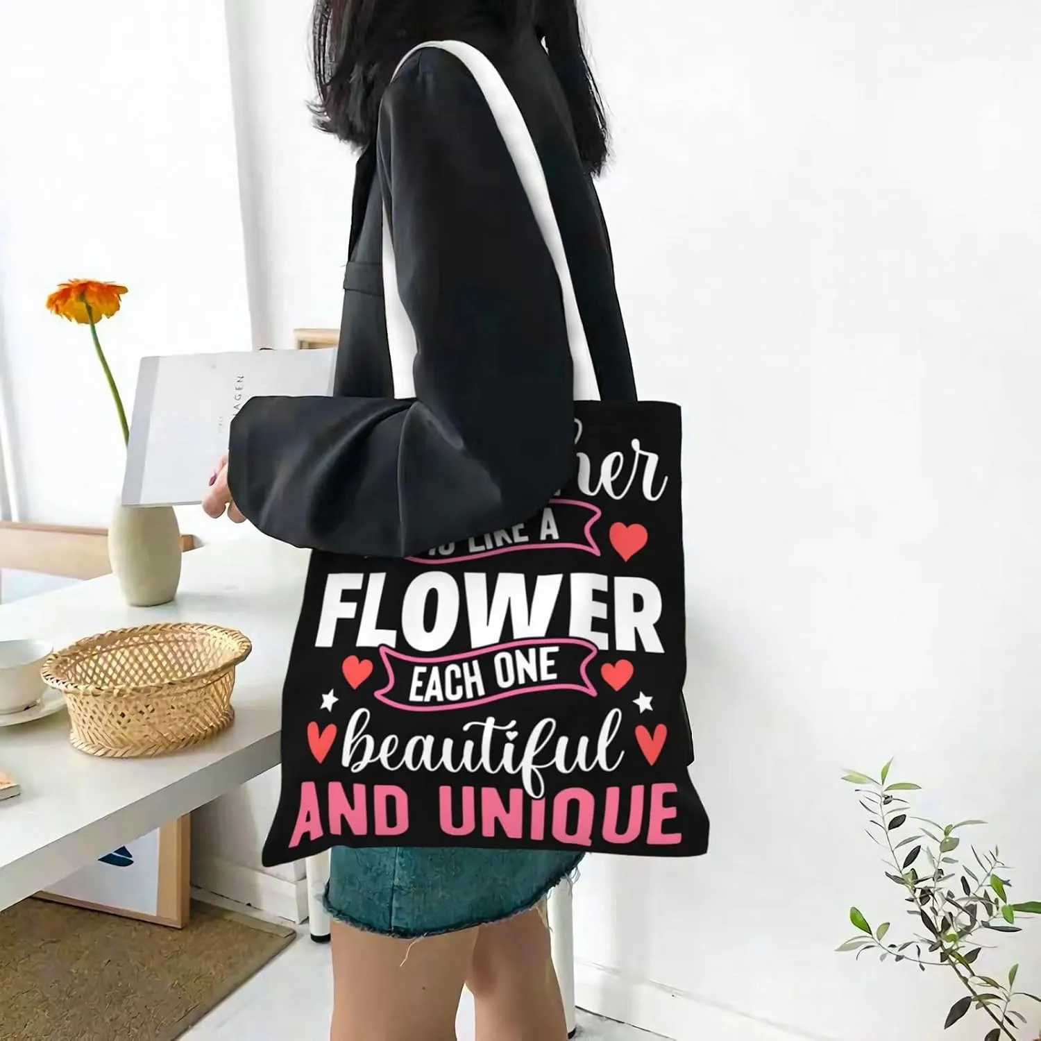 Mother Of A Princess Mother's Day Canvas Tote Bag for Women Reusable Grocery Shoulder Bags Shopping Handbags